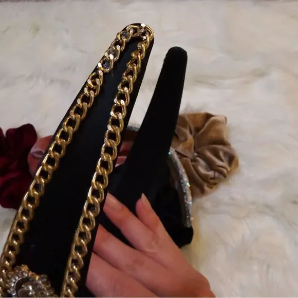 ʜᴀɪʀ ᴀᴄᴄᴇꜱꜱᴏʀʏ ʙᴜɴᴅʟᴇ ᴡɪᴛʜ ᴠᴇʟᴠᴇᴛ ꜱᴄʀᴜɴᴄʜɪᴇꜱ ᴀɴᴅ ʙᴇᴀᴅᴇᴅ ʜᴇᴀᴅʙᴀɴᴅ ꜱᴇᴛ - Picture 9 of 12